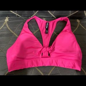 Pink Gym to Swim Twist Sports Bra